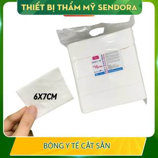 Bịch 500g bông gòn cắt sẵn 6x7cm Eco Fresh, Bông y tế có gòn không bung sợi, thấm hút cao cấp
