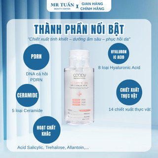 Nước Tẩy Trang Tinh Khiết Chiết Xuất DNA Cá Hồi Coopy Vitamin B9 Cleansing Water 400ml, Dùng Cho Mọi Loại Da