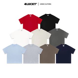Áo Thun Boxy Trơn Nam Nữ 4LUCKY 6405, Áo Thun Form Boxy Cổ Tròn Local Brand Chính Hãng Unisex
