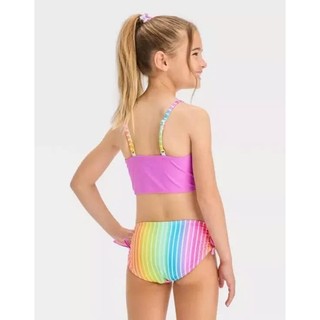 Bộ đồ bơi 2 mảnh, bikini cho bé màu sắc rực rỡ, tươi mới, vải co dãn 4 chiều, quần cạp cao hàng VNXK
