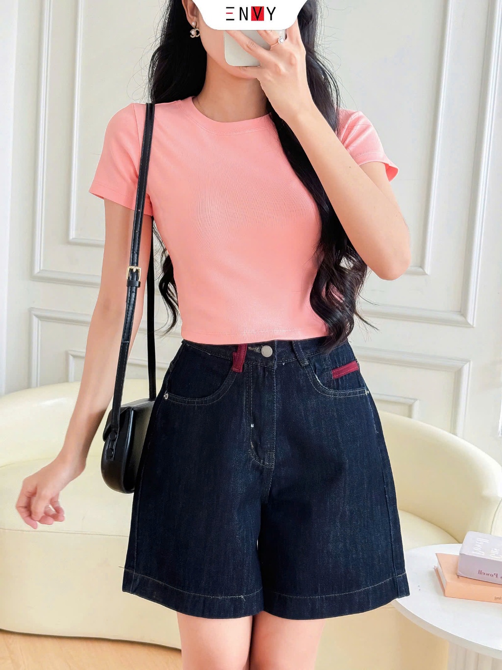 Ảnh Quần Jean Short Nữ Form Ngố Năng Động, Trẻ Trung Dễ Phối Đồ ENVY JS57 2