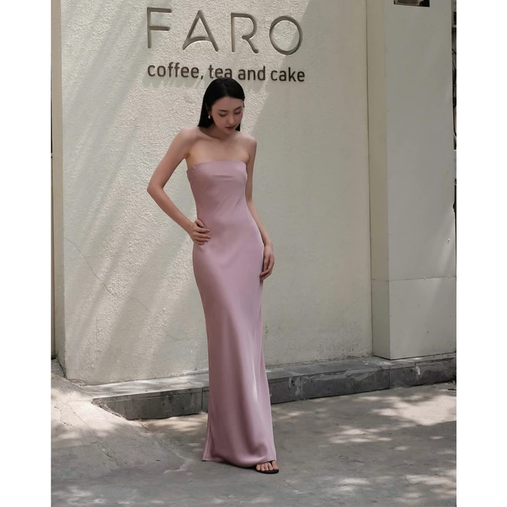 Váy lụa Đầm Lụa Cúp Ngực form dài dự tiệc,Váy lụa Hàn châu cao cấp sang chảnh tôn dáng gợi cảm