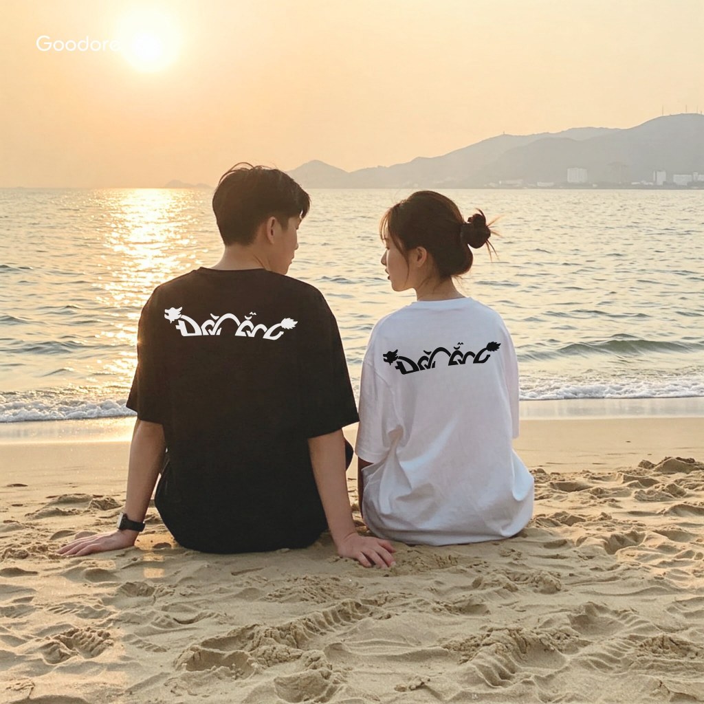 Áo thun Oversize cotton unisex nam nữ Goodore Shape of Vietnam mẫu Đà Nẵng thoáng mát năng động thiết kế độc đáo