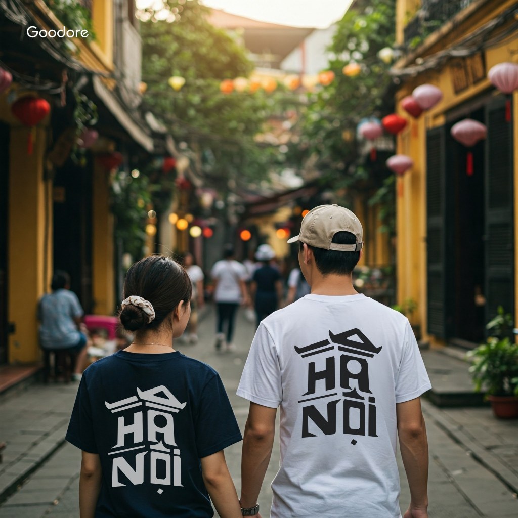 Áo thun Oversize cotton unisex nam nữ Goodore Shape of Vietnam mẫu Hà Nội thoáng mát năng động thiết kế độc đáo