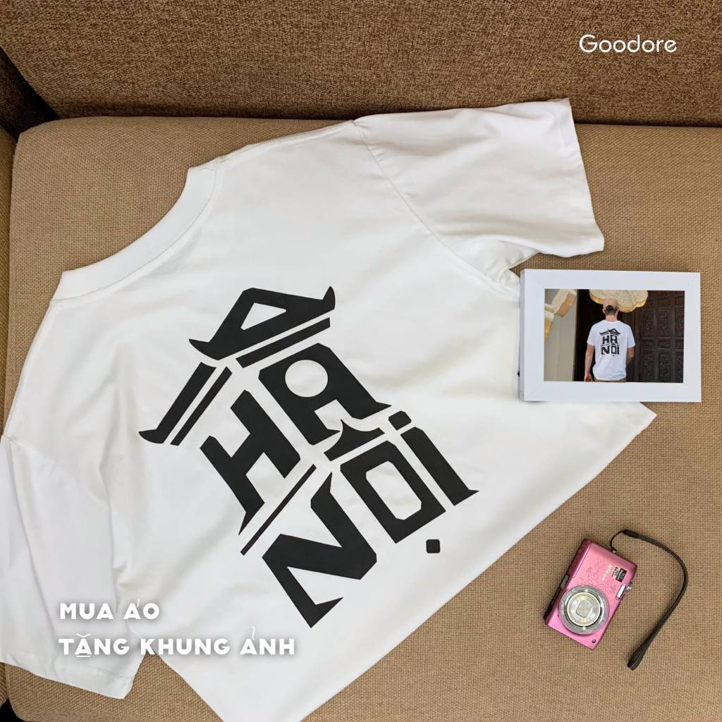 Áo thun Oversize cotton unisex nam nữ Goodore Shape of Vietnam mẫu Hà Nội thoáng mát năng động thiết kế độc đáo