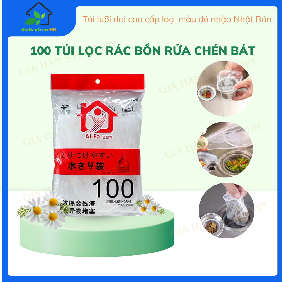 Combo 100 túi lọc rác bồn rửa chén bát, túi lưới lọc rác chậu rửa bát ...