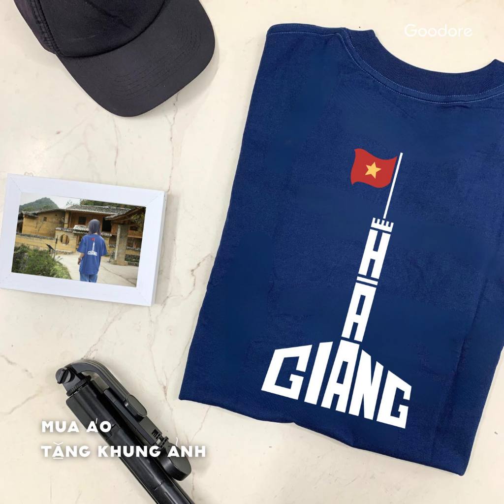 Áo thun Oversize cotton unisex nam nữ Goodore Shape of Vietnam mẫu Hà Giang thoáng mát năng động