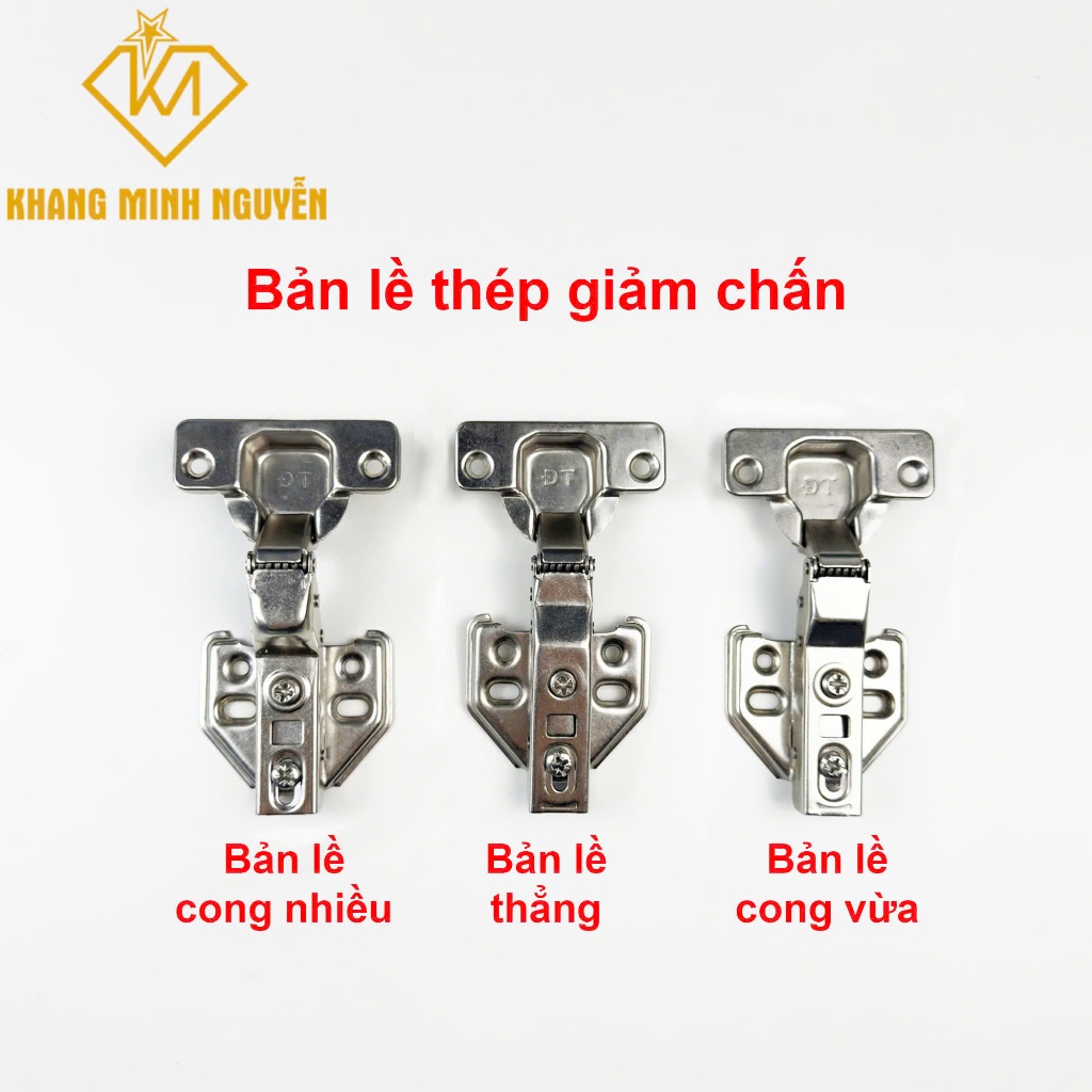 (Giá bán 1 cặp) Bản lề thép giảm chấn, bản lề thẳng (A), cong ít (B), cong nhiều (C)