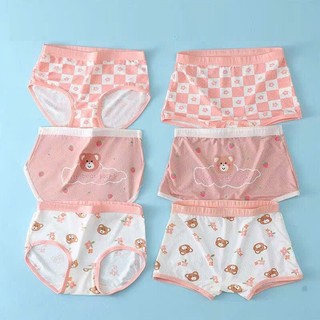 [S02 Tam giác su lạnh] Combo 3 quần chíp bé gái, quần lót tam giác su lạnh thông hơi cho bé gái 12-36kg