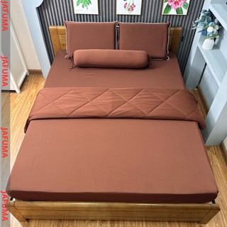 Bộ chăn ga gối 5 món thun lạnh JAFUMA cao cấp bo chun cho nệm dưới 30cm| combo 5 món drap giường