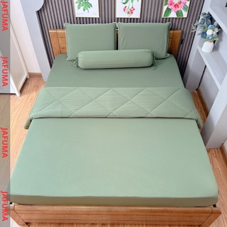 Bộ chăn ga gối 5 món thun lạnh JAFUMA cao cấp bo chun cho nệm dưới 30cm| combo 5 món drap giường