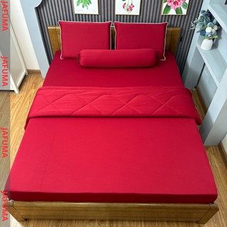 Bộ chăn ga gối 5 món thun lạnh JAFUMA cao cấp bo chun cho nệm dưới 30cm| combo 5 món drap giường