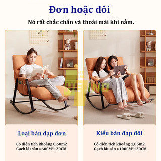 HEINO Ghế bập bênh ghế lười Nằm Thư Giãn Hiện Đại Hàng Nhập Khẩu nguyên chiếc chất liệu da dày dặn