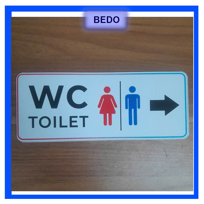 Combo 3 Biển báo nhà vệ sinh WC Toilet Bedo, Bảng Toilet dán tường, Biển WC chống nước cho quán cafe văn phòng khách sạn