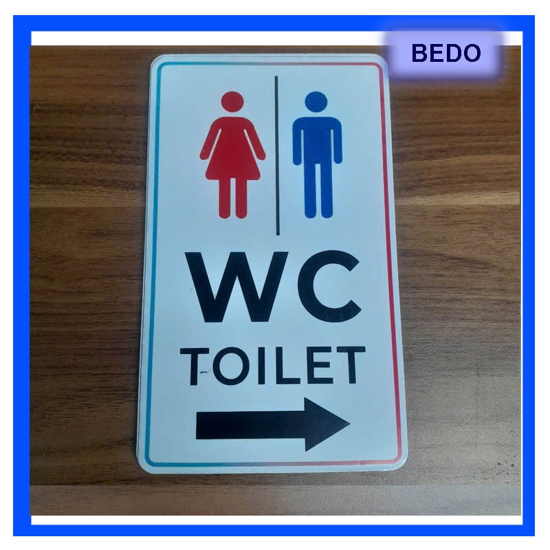 Combo 3 Biển báo nhà vệ sinh WC Toilet Bedo, Bảng Toilet dán tường, Biển WC chống nước cho quán cafe văn phòng khách sạn