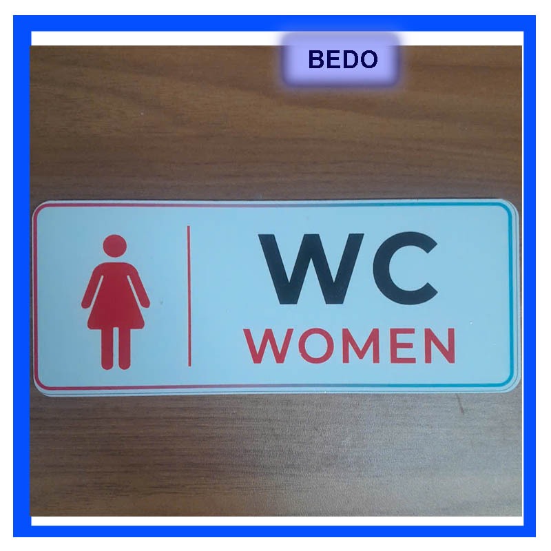 Combo 3 Biển báo nhà vệ sinh WC Toilet Bedo, Bảng Toilet dán tường, Biển WC chống nước cho quán cafe văn phòng khách sạn
