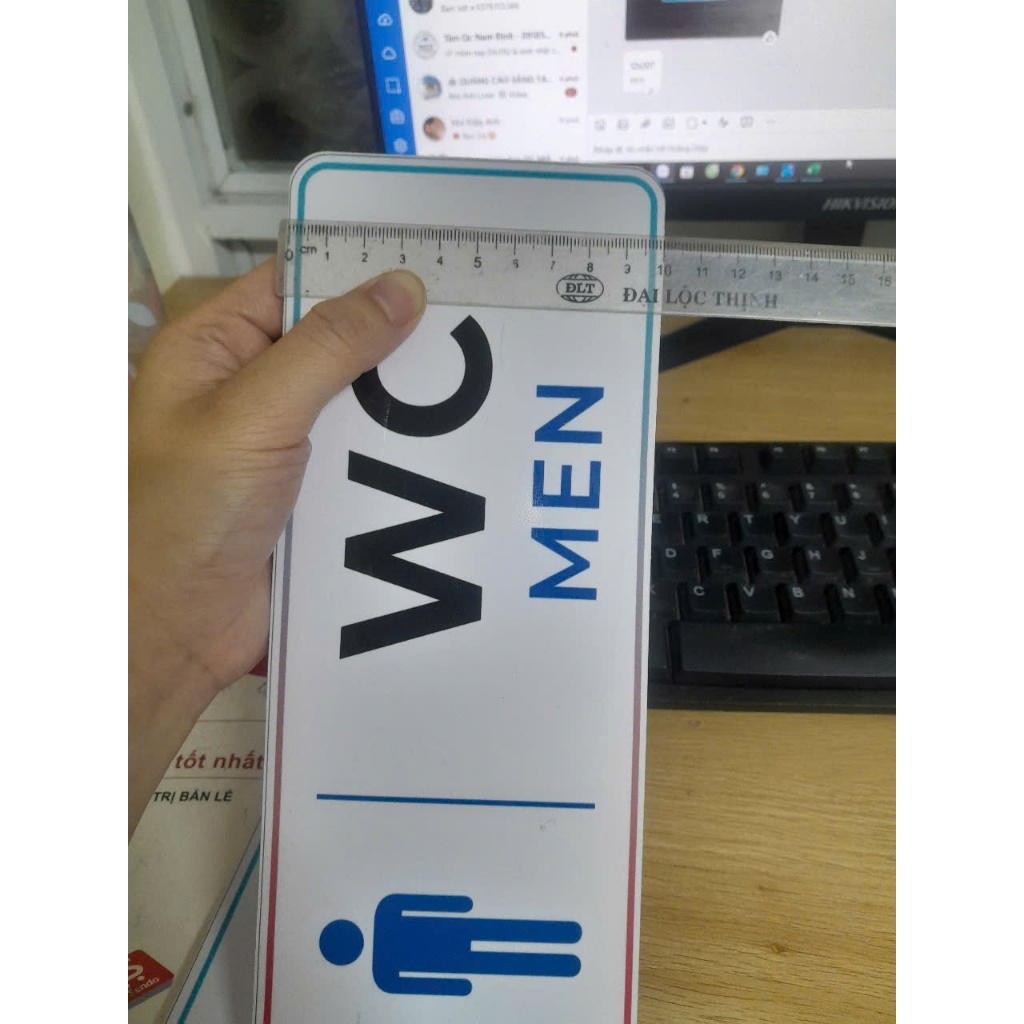 Combo 3 Biển báo nhà vệ sinh WC Toilet Bedo, Bảng Toilet dán tường, Biển WC chống nước cho quán cafe văn phòng khách sạn