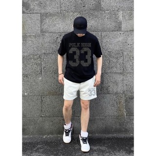 Bộ Thể Thao Áo Đen Quần Trắng POLK HIGH 33 Sành Điệu,Chất Liệu Cotton Mềm Mịn Thấm Hút Mồ Hôi Cực Tốt Siêu Thoáng Mát