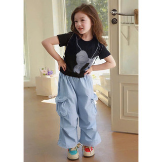 [B&G] Sét bộ quần dài cá tính 2 màu xanh hồng cho bé gái từ 12-45kg(2-12 tuổi)