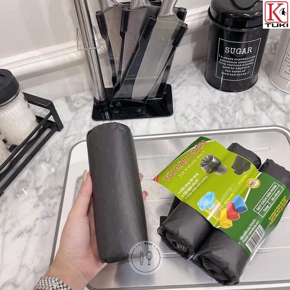 [Túi nặng 1Kg] Combo 3 Cuộn Túi Đựng Rác Tự Huỷ Sinh Học Túi Rác Tự Phân Hủy Chất Liệu Dai
