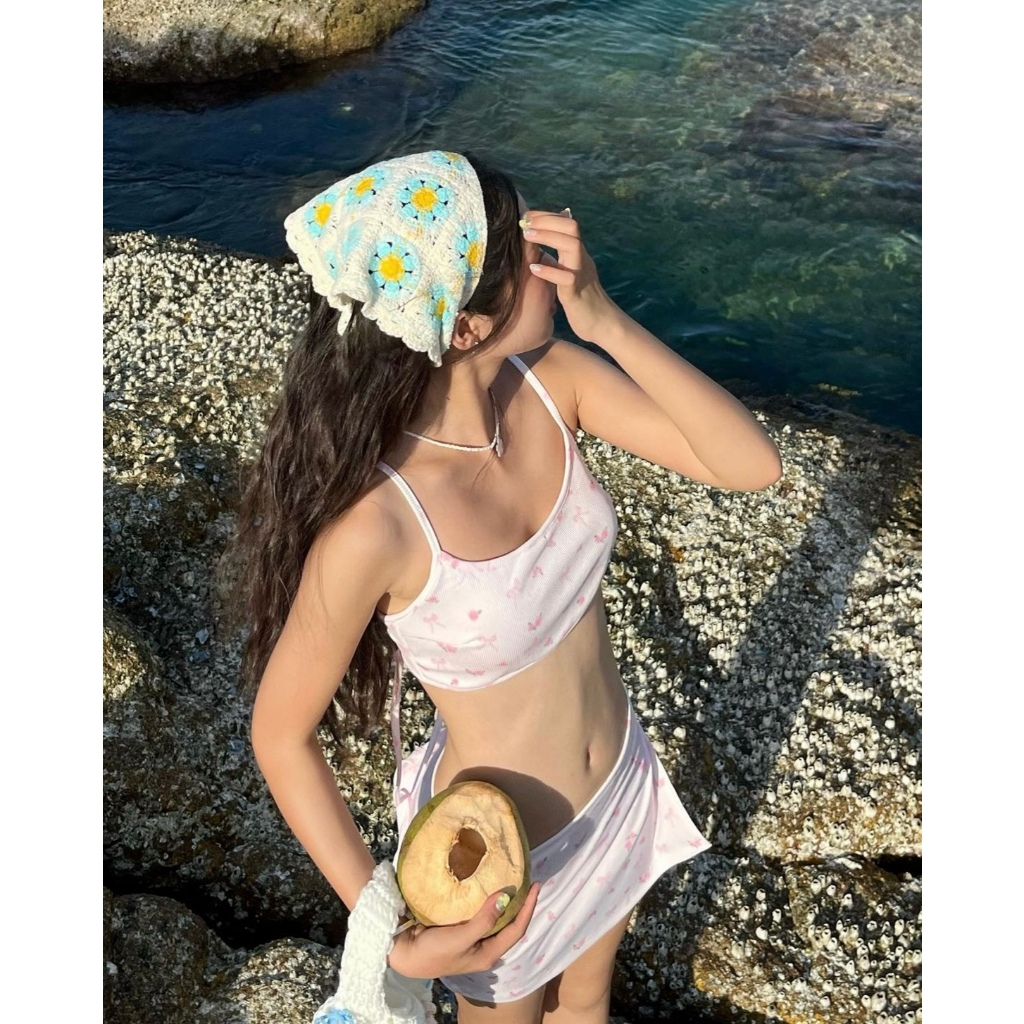 [HỎA TỐC HÀ NỘI] 2Soonsumff Bộ bikini 2 mảnh họa tiết hoa nhí hai dây sexy bộ đồ bơi đi biển cho nữ