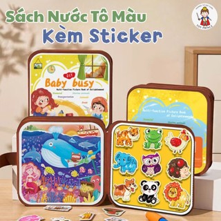 Đồ Chơi Sách Nước Ma Thuật Tô Màu Kèm Sticker Bóc Dán Cho Bé Thỏa Sức Phát Triển Kỹ Năng Tư Duy Sáng Tạo