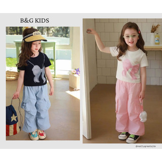 [B&G] Sét bộ quần dài cá tính 2 màu xanh hồng cho bé gái từ 12-45kg(2-12 tuổi)
