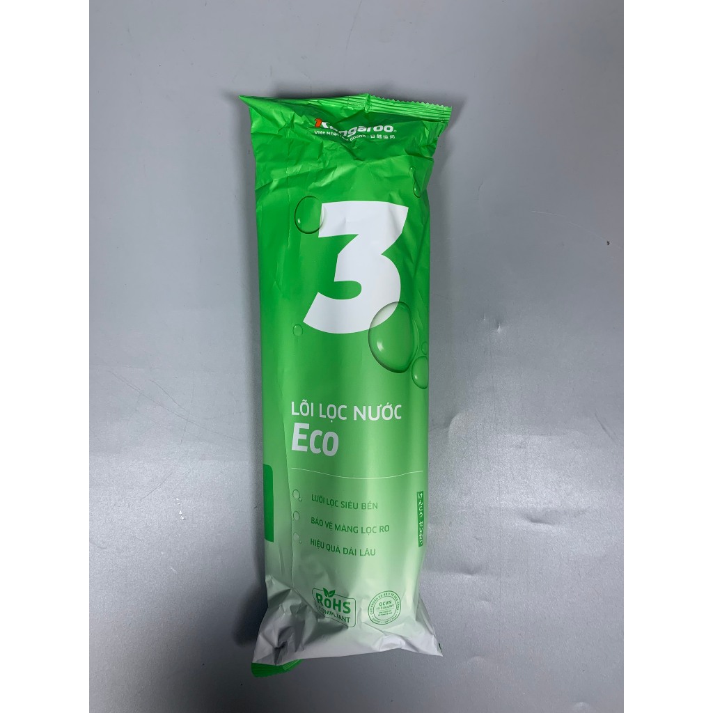 Lõi lọc thô số 3 Kangaroo Extra lọc bụi bẩn PP1 Micron chính hãng dùng cho máy loc nước RO có 3 cốc lọc thô 10Inch