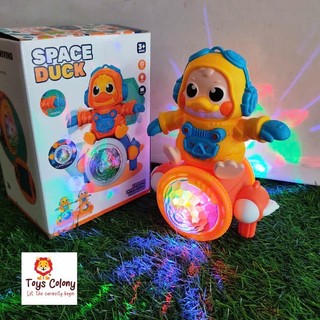 Đồ chơi vịt phi hành gia, búp bê, DJ nhảy múa có đèn phát nhạc vui nhộn(kèm pin)