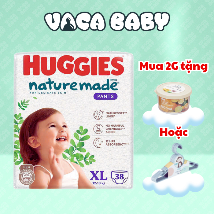 (LIVE) Tã Bỉm Quần Huggies Platinum Nature Made đủ size M58/L44/XL38/XXL26 miếng