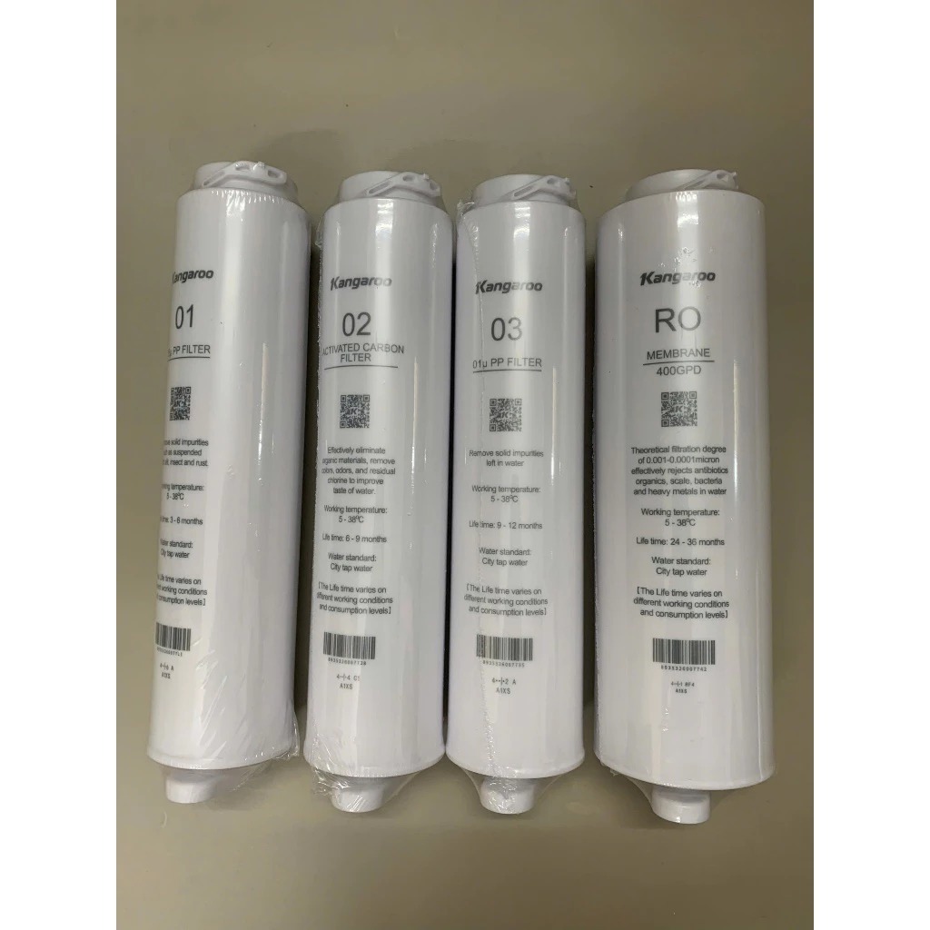 Bộ 5 lõi lọc Kangaroo 400HU chính hãng dùng cho các máy lọc nước KG400HU, KG400US, KG400HD,...