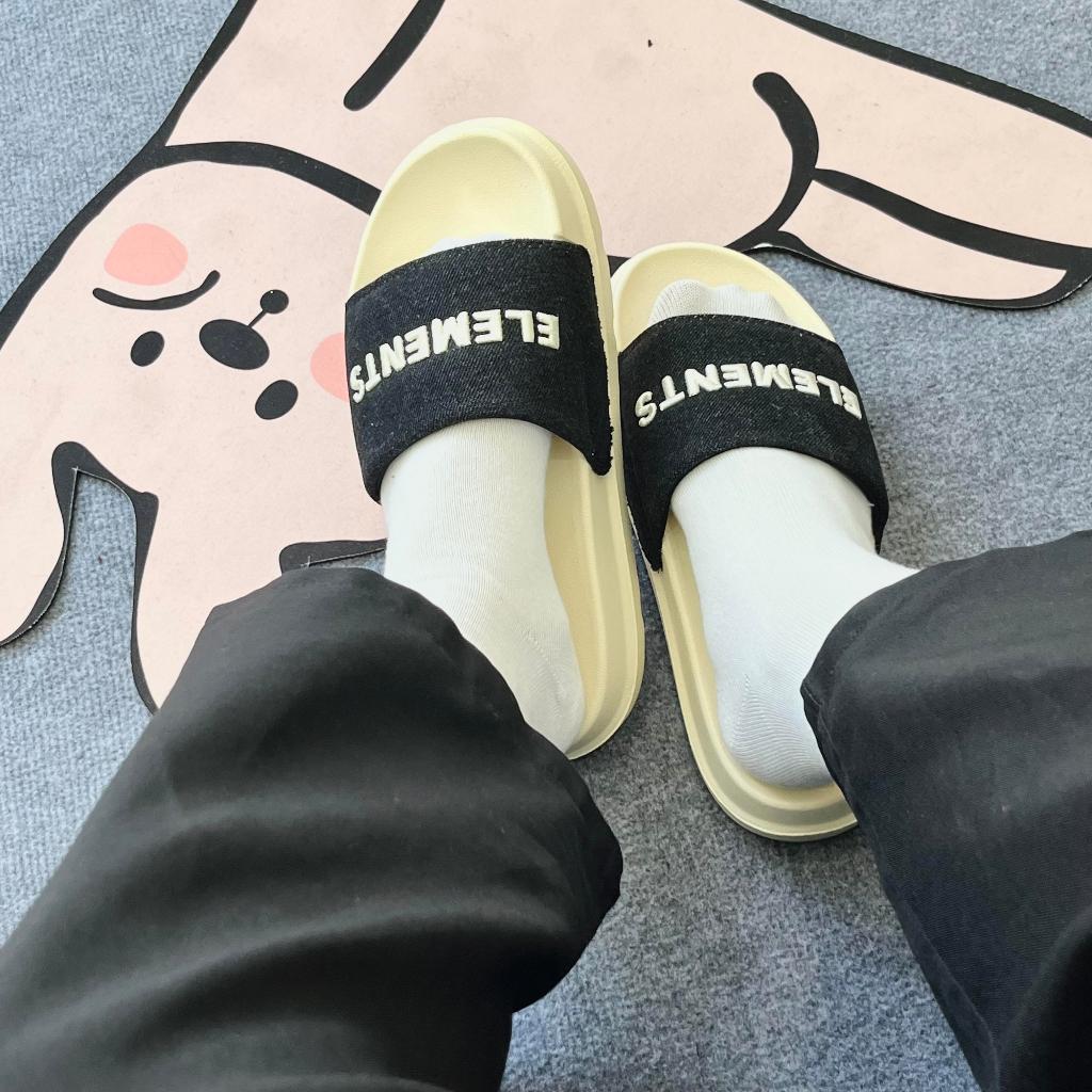 [TẶNG VỚ] E07 - Dép ELements Classic Denim unisex chữ thêu - ( Slipper ) Dép Elements vải jean | BigBuy360 - bigbuy360.vn