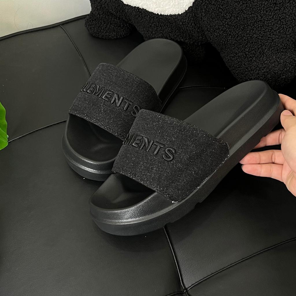 [TẶNG VỚ] E07 - Dép ELements Classic Denim unisex chữ thêu - ( Slipper ) Dép Elements vải jean | BigBuy360 - bigbuy360.vn