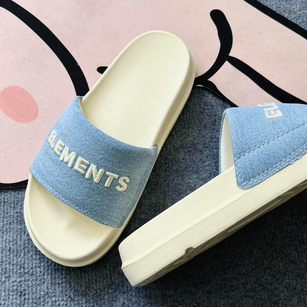 [TẶNG VỚ] E07 - Dép ELements Classic Denim unisex chữ thêu - ( Slipper ) Dép Elements vải jean | BigBuy360 - bigbuy360.vn