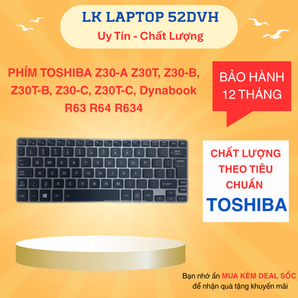 Bàn Phím Toshiba Z30-A Portege Z30 Z30-A Z30T, Z30-B, Z30T-B, Z30-C, Z30T-C, Dynabook R63 R64 R634