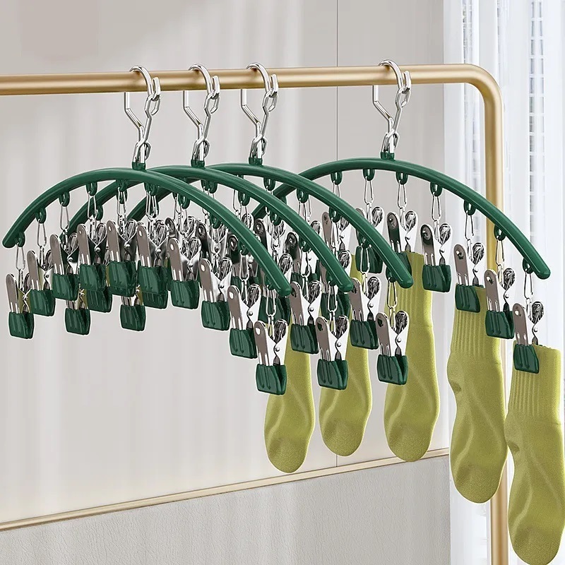 Móc Kẹp Quần Áo Inox 10 Móc Tiện Lợi- Móc Phơi Quần Áo 10 Móc Inox Đa Năng tại OKSEP