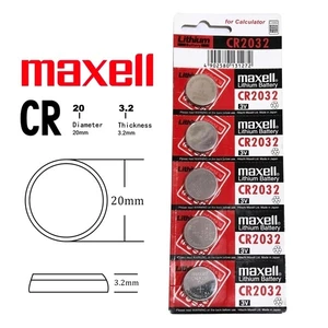 Vĩ 5 Viên Pin Chìa khóa Pin Remote Xe Máy Pin cho Laptop, Máy Tính, Móc Khóa, Remote Điều Khiển CMOS 2032 MAXELL