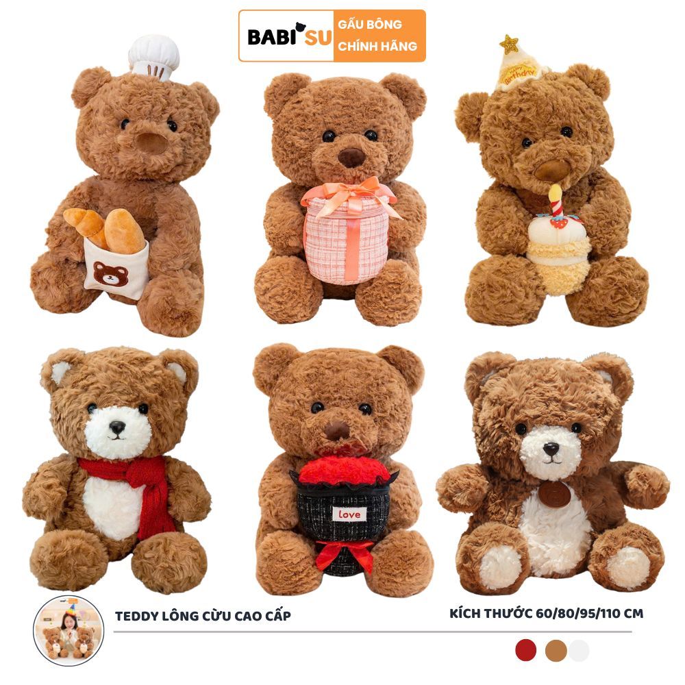 [ TẶNG VÀ VIẾT THIỆP ] Gấu bông teddy lông cừu cao cấp làm quà tặng sinh nhật cho người thân yêu,trẻ em