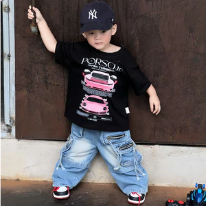 ÁO THUN ĐEN In Hình XE HỒNG PORSCHE Form Rộng Boxy 100% Cotton 2C