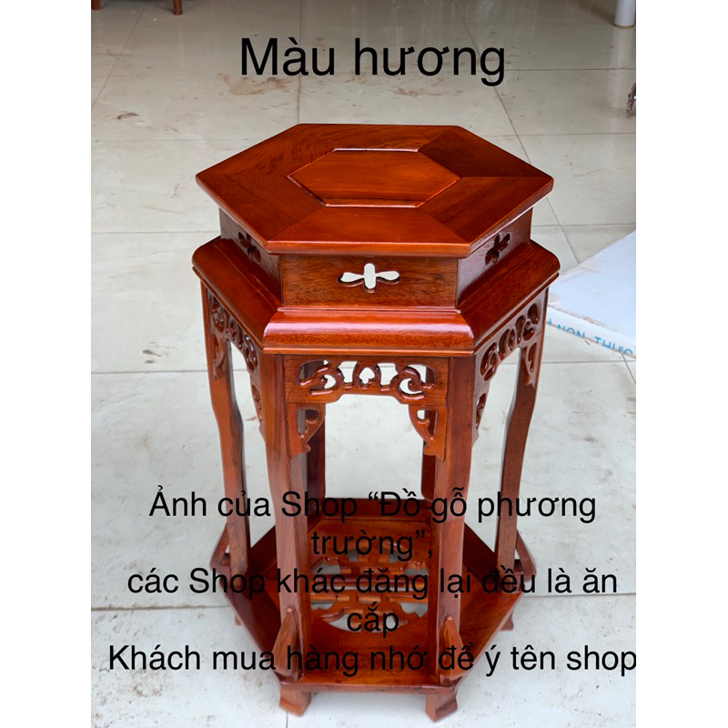 Đôn lục lăng gỗ tự nhiên mặt 30 cao 50,60,70,80cm nhiều màu