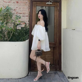 ÁO BABYDOLL VÂN HOA TAY BỒNG ROSIE TI NGOAN