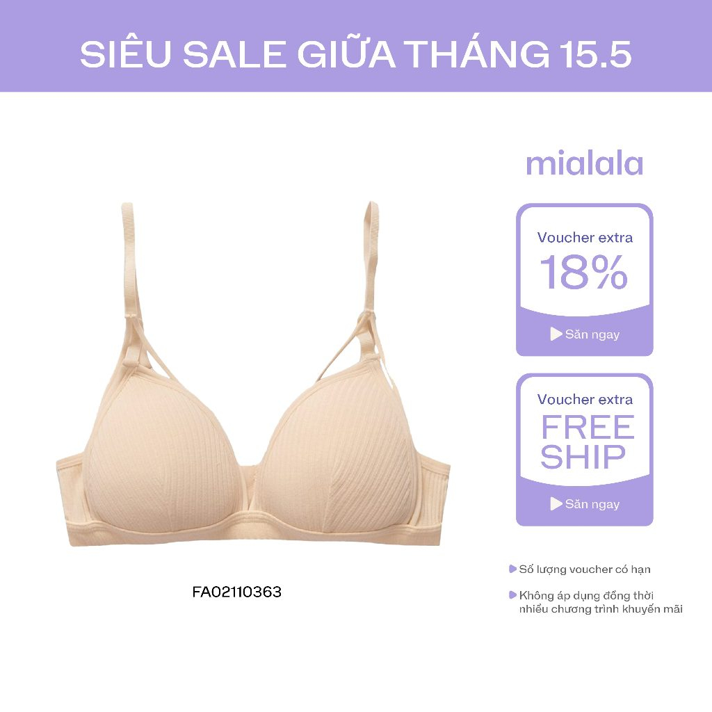 Ảnh Áo ngực nữ không gọng đệm mỏng 1 cm len tăm thoáng khí MIALALA 0363 NA3280363 1