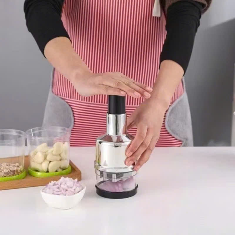 Dụng Cụ Ép Hành Tỏi Gọn Nhẹ Cho Mọi Nhà,Dập Tỏi Bằng Tay Cán Đen Sang Trọng - DỤNG CỤ DẬP TỎI BẰNG TAY INOX CAO CẤP