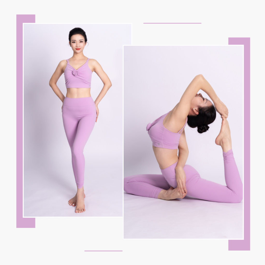 Ảnh Bộ Tập Yoga LV24N01F507 Thiết Kế Bra Nhún Hoa Đệm Rời & Quần Legging Cạp Cao Livan Sport, Bộ Tập Yoga Nữ, Đồ Tập Yoga Nữ 1