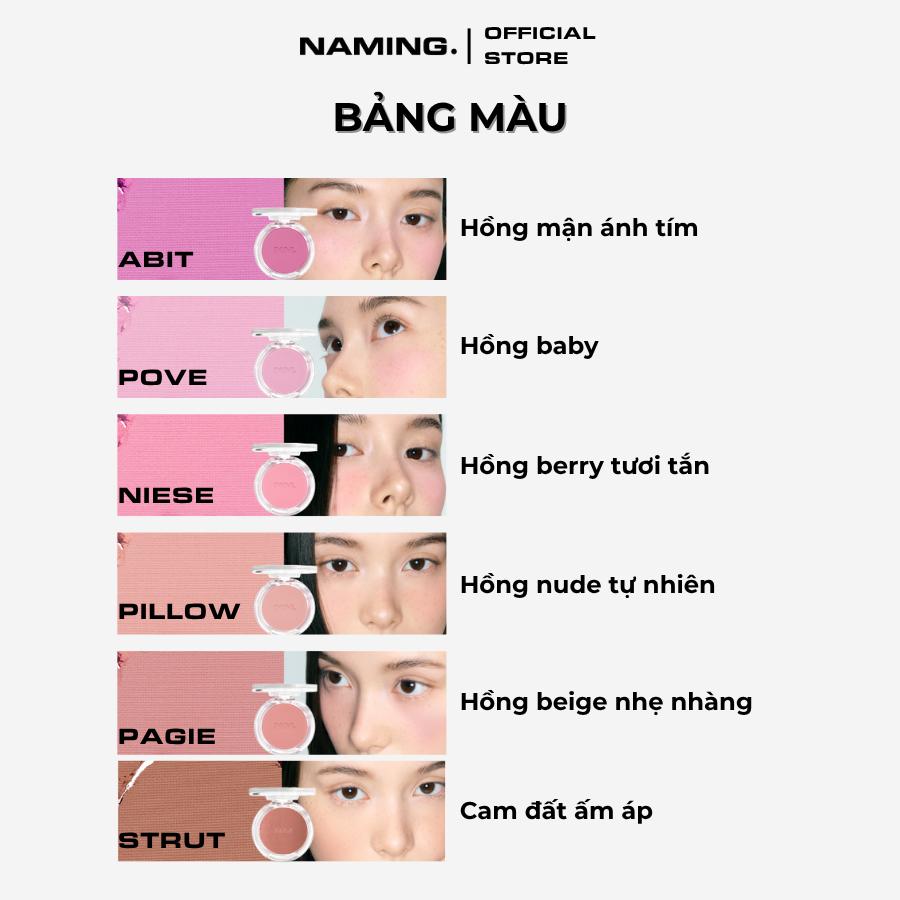 Phấn má hồng mịn lì NAMING Fluffy Powder Blush 3.2g