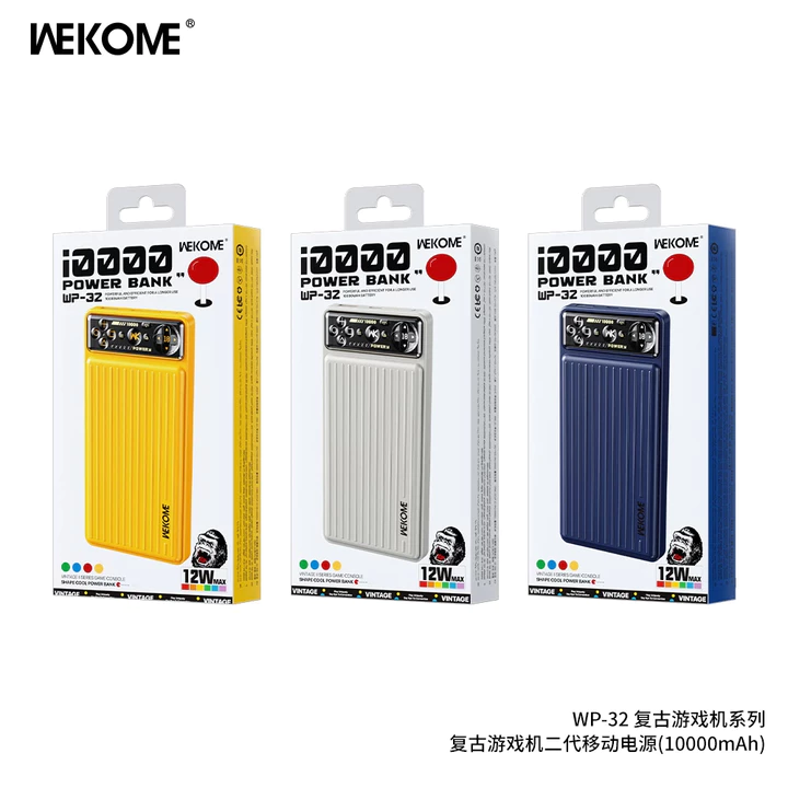 Pin Dự Phòng Sạc Nhanh Wekome WP-32 10.000mah- Sạc Dự Phòng Sạc Nhanh - Thiết Kế Cổ Điển Sạc Nhanh