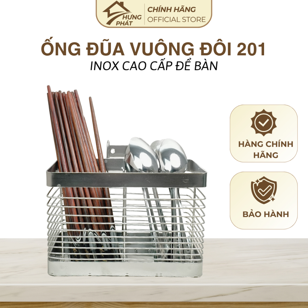 Ống Đũa Muỗng Vuông 2 Ngăn Inox 201 - Giá Để Đũa Treo Tường Có Thoát ...