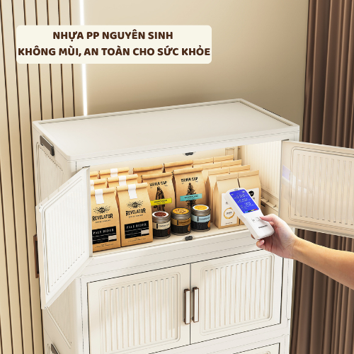 Tủ Đựng Đồ Đa Năng Gấp Gọn ENODA HOME, Tủ Nhựa Gia Đình Lớn Chịu Lực Tốt, Lắp Ráp Dễ Dàng, Bánh Xe Xoay 360 TUN580