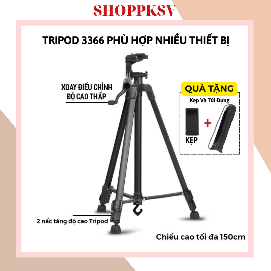 Chân quay điện thoại, máy ảnh, tripod 3366,3388 chất lượng cao cân bằng ...
