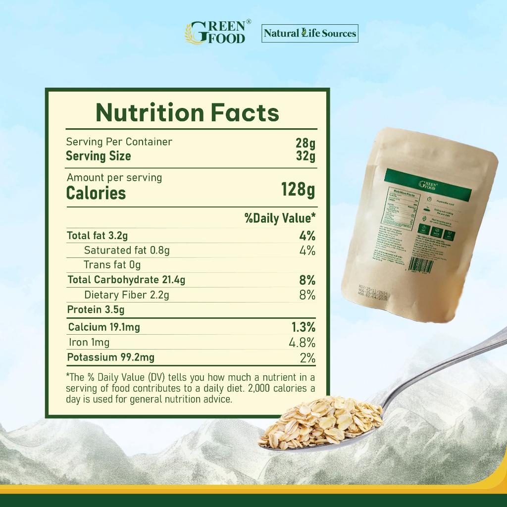Ảnh Yến mạch Chile JUST OATS nguyên chất cán dày | Túi 64g 2